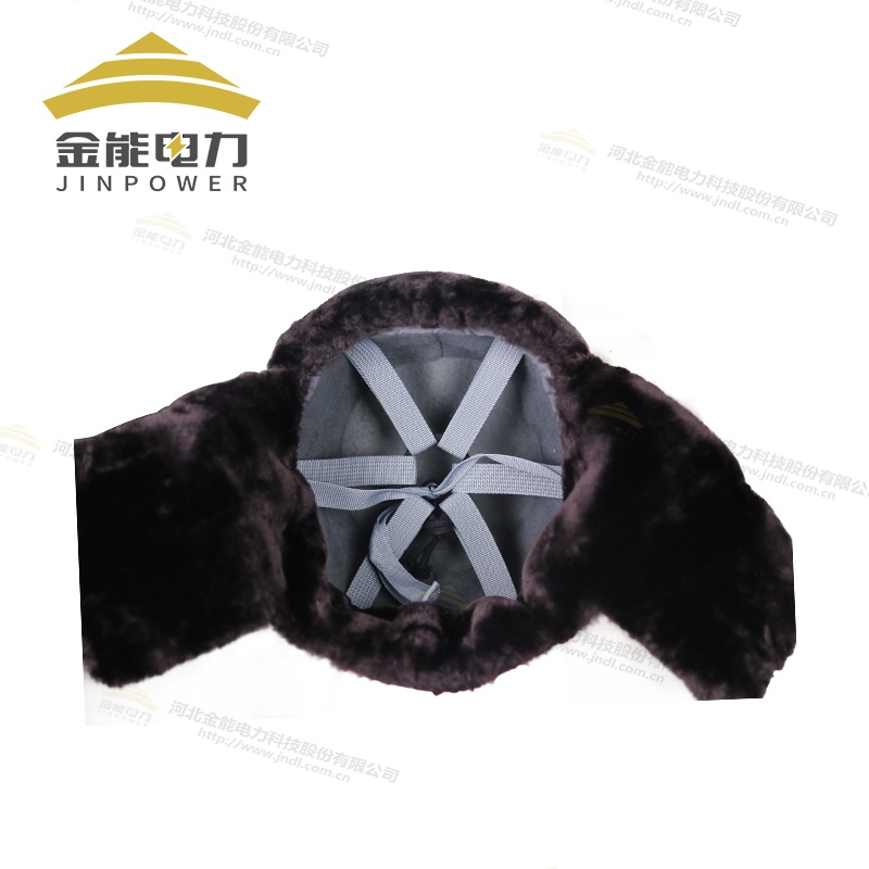 冬季仿羊剪绒布面保暖安全帽
