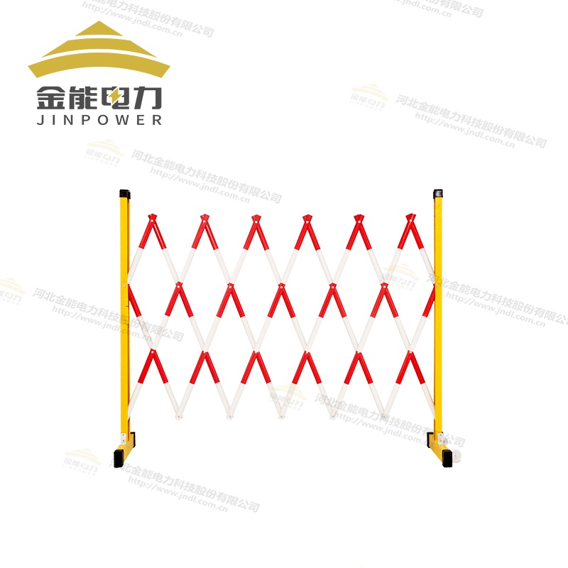 玻璃钢红白圆管伸缩围栏底座可加万向轮