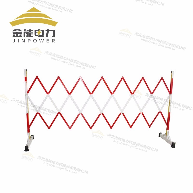 玻璃钢伸缩片状围栏 红白相间带成向轮