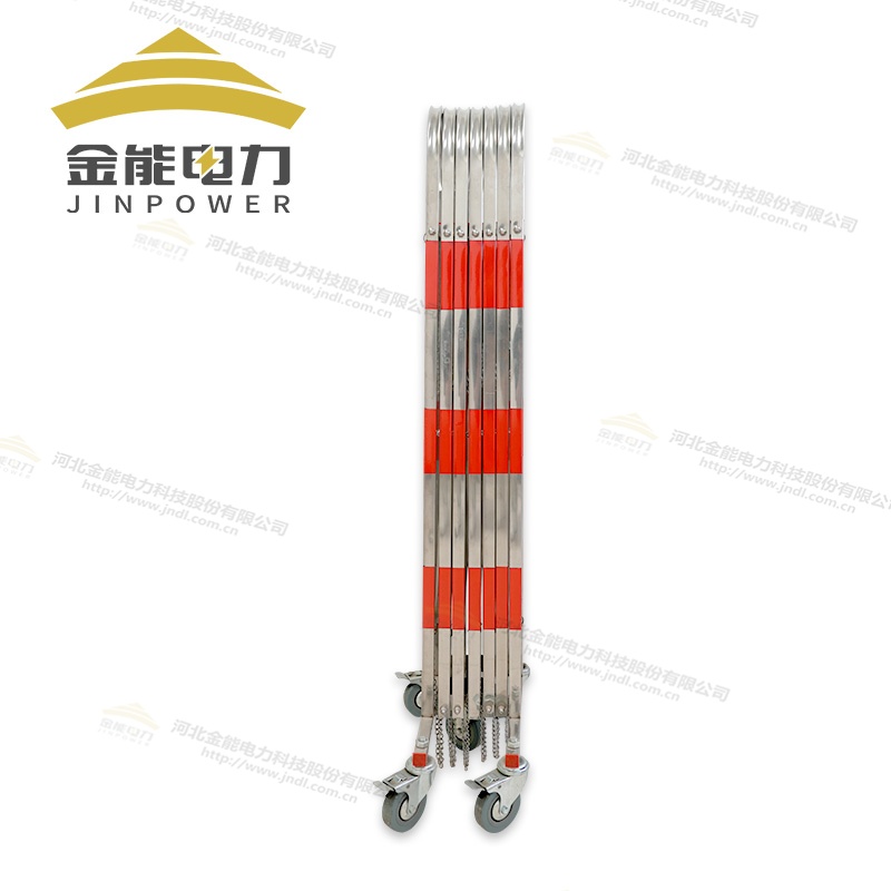 不锈钢拱形伸缩围栏红白相间 带轮子1.1-1.5米