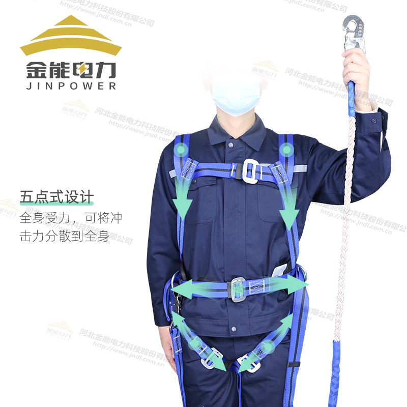 出口型全身式蓝色安全带拉力可达1.5t检测报告齐全